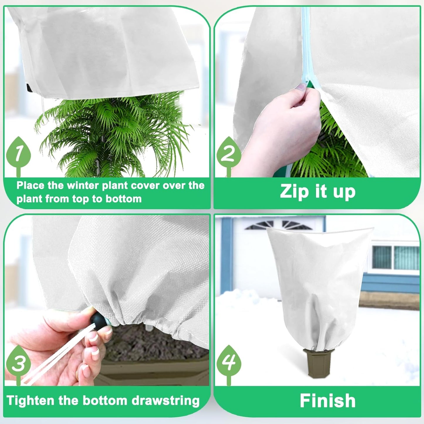 DQS 4 Pack Plant Covers Freeze Protection, 47.2" x70.8" Winter Frost Protection Blankets Frost Cloth,Suitable for Outdoor Winter Frost, Cold Weather, shrubs, Trees, Jackets, and coverings