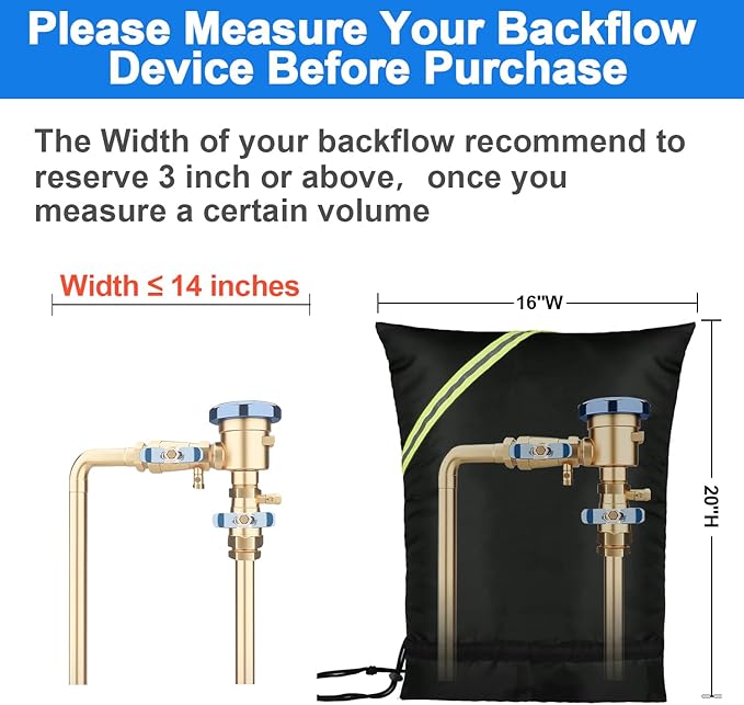 Backflow Preventer Insulation Cover, Irrigation Backflow Valve, Insulated Pouch for Winter Pipe Freeze Protection,Waterproof Sprinkler Valve System Cover for Snow, Sun Exposure