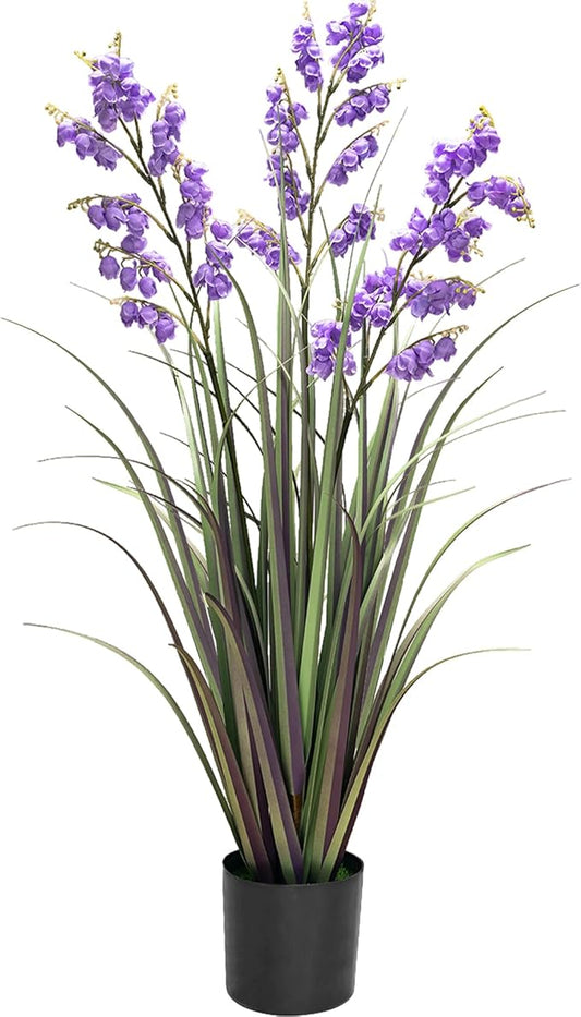Green Onions Home Decor Fake Plants Lily of The Valley Snake Plant Home DéCor Accents Artificial Grass Room Decor Artificial Plants Indoor Artificial Grass 36“ 1 Pack（Purple）