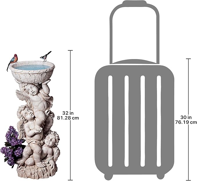 Design Toscano NG27902 Three Cherubs with Urn Decorative Object, ancient ivory