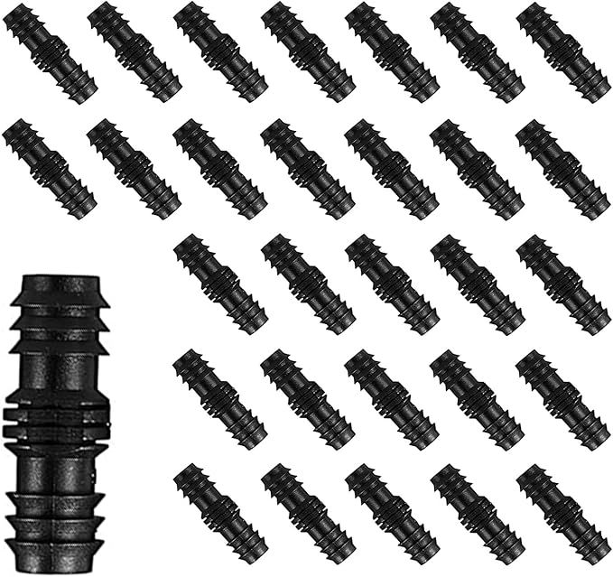 BEADNOVA Drip Irrigation Connectors 30 Pcs 1/2 Inch Barbed Connector Straight Couplings Irrigation Connectors for 1/2 Inch Drip Tubing Water Tubing Gardening Irrigation Supplies (30pcs)