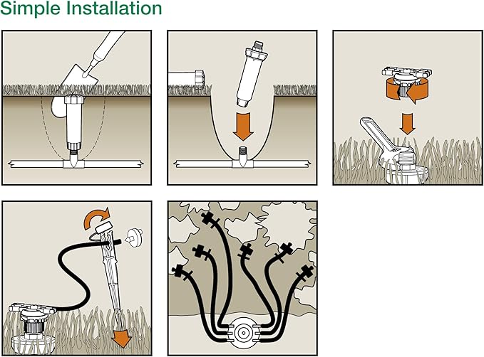 Rain Bird CNV182EMS Drip Irrigation Sprinkler Conversion Kit, 1800 Series Pop-Up to 6 Drip Emitters with 1/4" Tubing