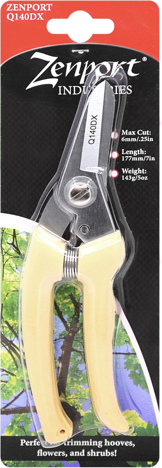 Zenport Q140DX-3PK of Pruners, Floral Bunch Cutter, Hoof Trimmer, Hard Chrome Plated, Multipurpose, 7-Inch, 3-Pack