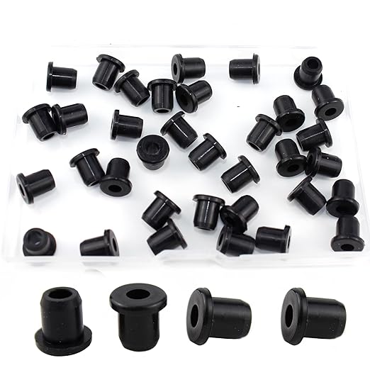 1/4 Inch Drill Hole, 3/16 Inch ID Silicone Rubber Grommets for Wiring, Automotive, Firewall Hole Plug, Small Top Hat Grommets for Vinyl Tubing in Hydroponic and Irrigation Systems, 35 Pack