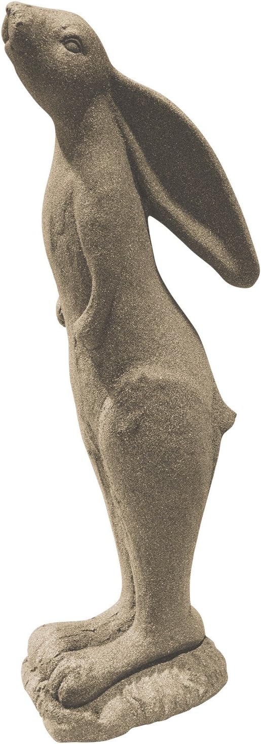 EMSCO Group Whimsical Rabbit Statue – Natural Sandstone Appearance – Made of Resin – Lightweight – 29” Height