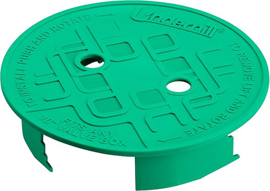 Underhill Sprinkler Valve Round Box Lid, VersaLid 10 Inch Universal Cover for Automatic Irrigation System, Green, VL-10