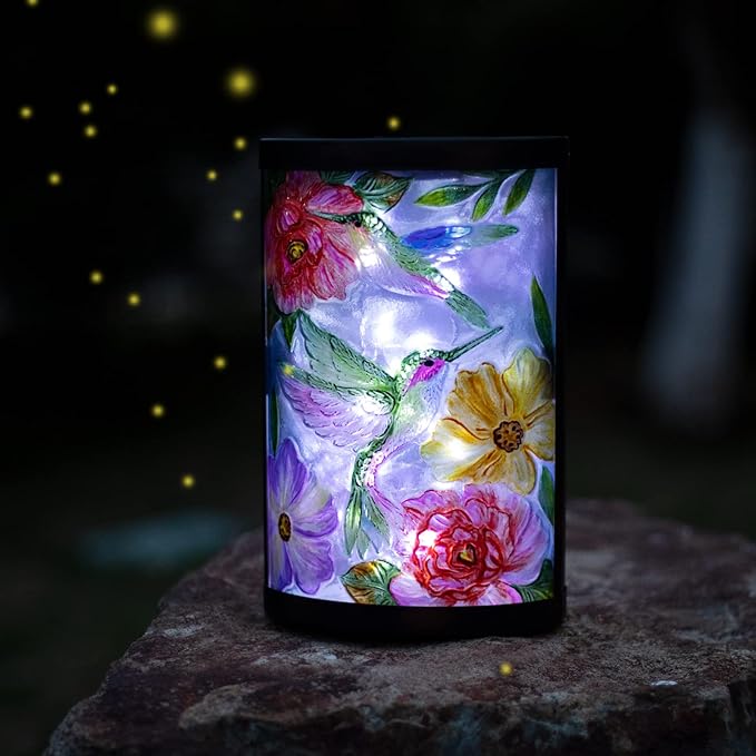 Hanging Solar Lantern Outdoor Waterproof LED Hummingbird Solar Lights Outdoor Decorative Solar Lanterns Tabletop Lamp for Patio Garden Yard Decor