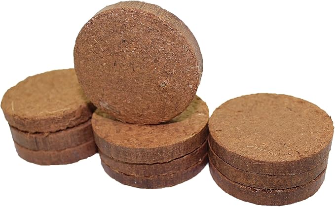 Coco Coir Discs (70mm 50-Pack) - Organic Coconut Coir Seed Starting Discs - Coconut Fiber Seedling Soil for House Plants, Potting Soil, & Indoor Plants - Organic Coco Coir for Plants & Potting Mix