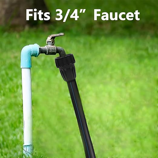 8 Pcs 3/4 in. Female Pipe Thread to 1/2 in. Drip Tubing Adapter, 3/4 Inch Faucet PVC Adapter Connect 3/4" FHT Faucet for 1/2" Drip Line, 3/4" to 1/2" Drip Irrigation Faucet Hose Adapter
