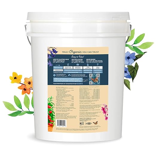 Organic Plant Magic - Truly Organic™ Fast-Acting Soluble Plant Food: All-Purpose Fertilizer Concentrate for All Flower Vegetable Herb Fruit Tree Shrub Container Garden & House Plants [5 lb Bucket]