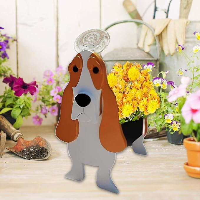 Basset Hound Dog Planter Plant Pots,Cute Garden Dog Flower Planter,Large Dog Planters Birthday Gifts for Women,Office,Indoor/Outdoor Decor(9.84 * 10.24 * 15.75in)