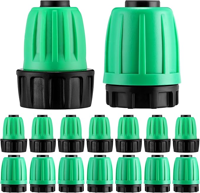12 Pcs 1/2 Inch Garden Hose Adapter 3/4 to 1/2 Drip Irrigation Tubing Faucet Adapter Drip Irrigation Parts Faucet to Hose Adapter for Garden 3/4 Inch Faucet Connector (Green)