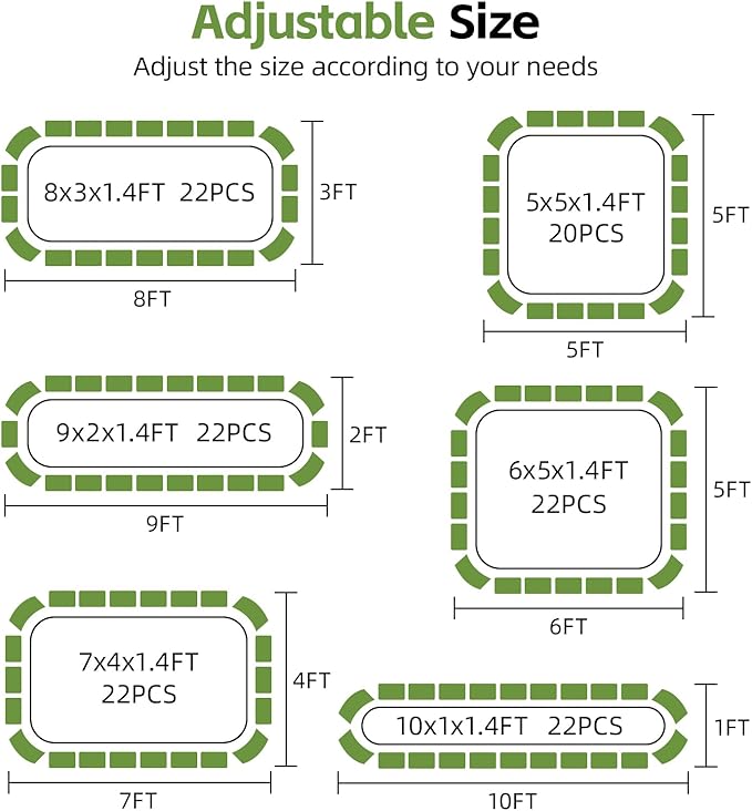 GoCampDriect 6IN1 Raised Garden Bed - 8x3x1ft Galvanized Raised Garden Boxes Outdoor Corrosion Resistant | Variable Shape 9x2x1ft Metal Raised Garden Beds for Planting Vegetable, Fruits,Flower