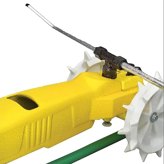 Nelson Rain Train Traveling Sprinkler for Yard, Heavy Duty Rotating Lawn Sprinkler with Large Area Coverage, Yellow