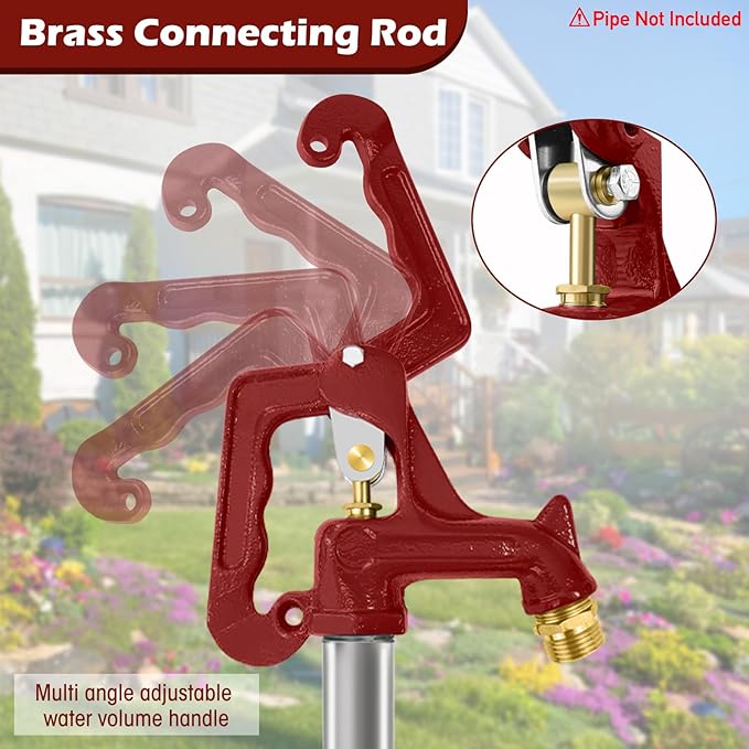 Frost Proof Yard Hydrant Complete Head Assembly,Frost Free Outdoor Faucet Freeze Proof Hydrant Faucet Head for Yard Farm Irrigation,Adapt to 1" NPT Male Thread Pipe W/ 3/8"-16 Nut Rod,Connect 3/4"Hose