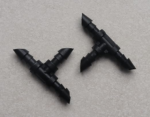 Sowaka 30 Pcs Drip Irrigation Fittings Kit Black 1/4 Inch Tube End Goof Hole Plugs Irrigation Stoppers for Drip Systems Home Garden Lawn Supplies (Tee)