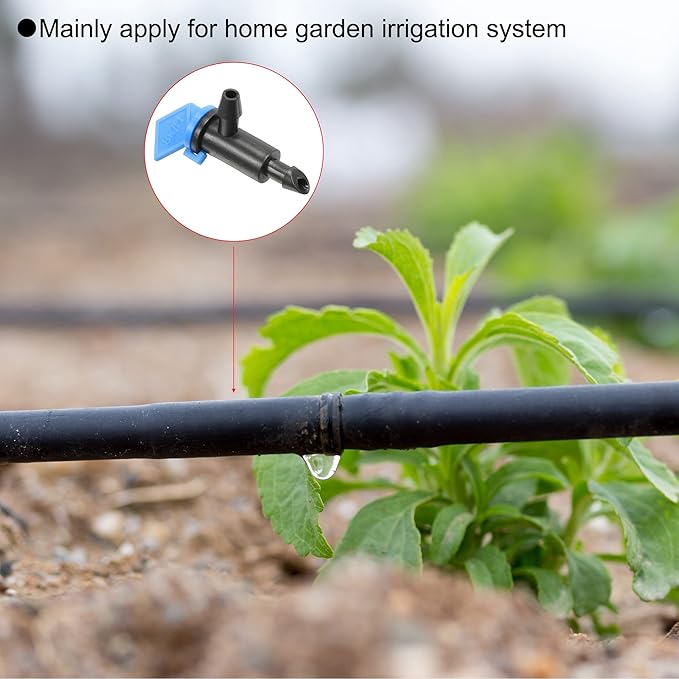 30 Pack Flag Dripper - Garden Irrigation System, Removable & Flow Control & Drip Emitter, Apply to Lawn Trees (2 Gallon Per Hour, Blue Black)