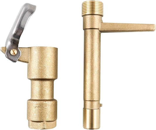 QWORK Quick Coupling Valve Key Set, 3/4-Inch Brass Quick Coupler Valves, Irrigation Tool with Quick Coupler Key for Yard