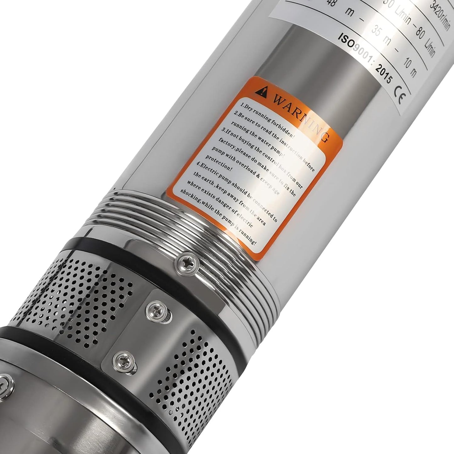 Deep Well Submersible Pump 110V 370W Electric Solar Powered Water Pump, 16 GPM Flow, 157ft Lift, Farm Ranch Irrigation Submersible Bore Hole Deep Well Pump 3420 RPM