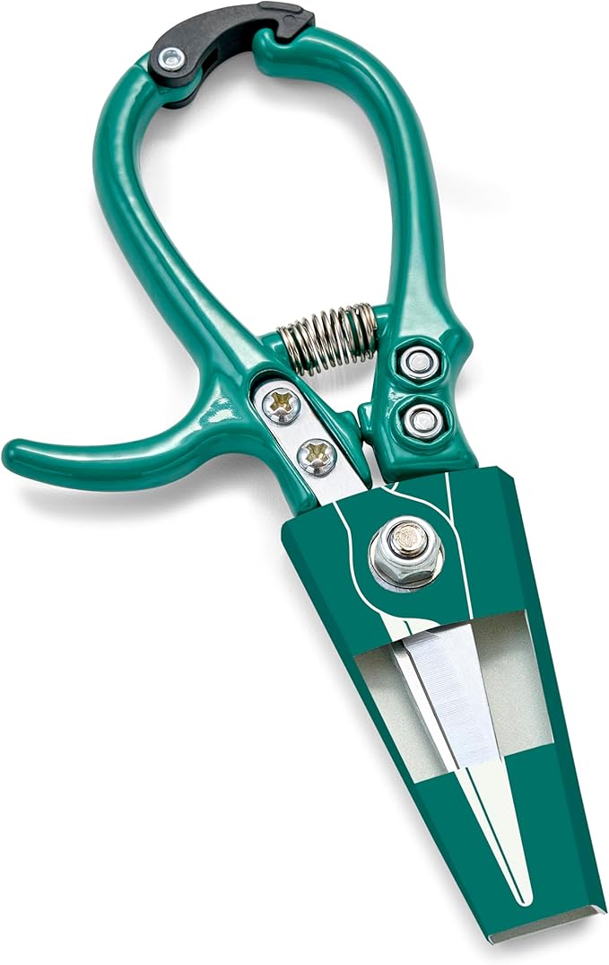 Modern Sprout Pruning Shears for Gardening, Herb Snips, Flower Cutting Scissors, Indoor Plant Shears, Lightweight, Ergonomic, Carbon Steel Blade, Easy-Lock Safety, Aesthetic (Ocean)