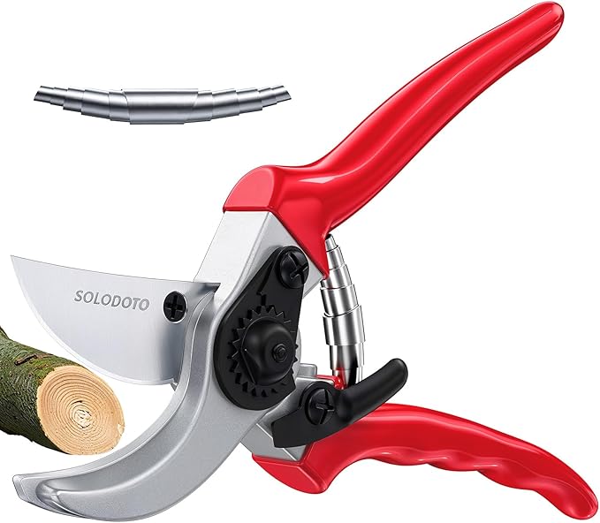 SOLOTODO 8.5" SK5 Bypass Pruning Shears for Gardening Shears, Dual-edge Sharpening Garden Shears Clippers Pruners Scissor, Professional Pruner for Gardening, Garden Tools Gardening Gifts for Women Men
