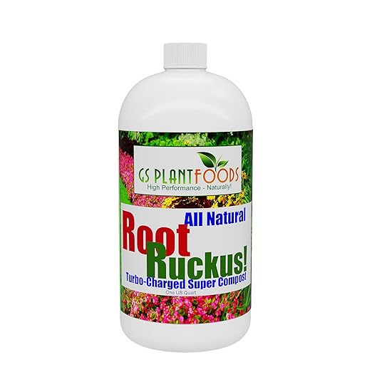 Root Ruckus Compost Fertilizer Organic - Turbo Charged Compost for Plants (32 oz) - Humic Acid & Sea Kelp Nutritional Root Supplement for Lawns, Soil, Shrubs & Vegetables