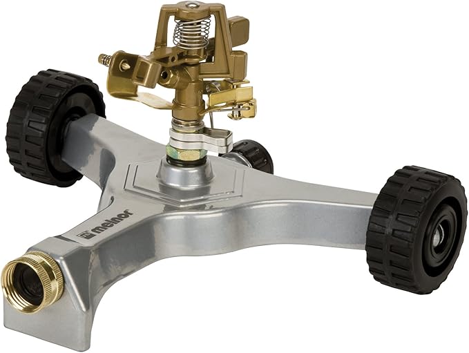 Melnor 65068-AMZ Pulsating Sprinkler QuickConnect Product Adapter Set, Amazon Bundle, Metal Wheeled Base