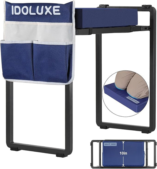 Foldable Garden Kneeler and Seat - 350 Lbs Heavy Duty Gardening Stool with Large Tool Bag, Thicker Wider Softer Kneeling Pad, Portable Garden Bench Gardening Gifts for Women, Seniors - Blue