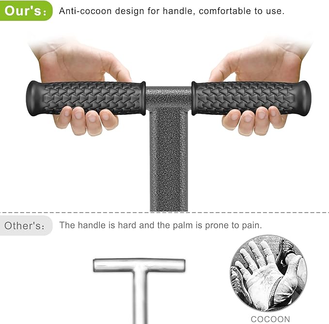 Dolibest Bulb Planter Tool w/Soft Rubber Grip, Grass Plugger Tool w/Stainless Steel Sharp Serrations, pre-Assembled Sod Plugger w/Centre Auto Dump Design for Lawn Planting Bulbs and Grass Repair