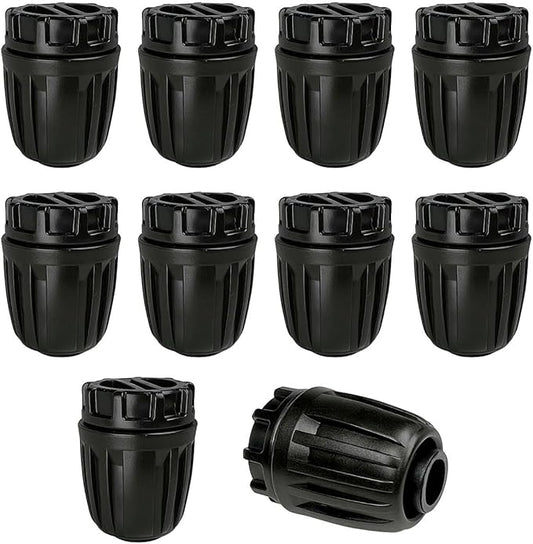 1/2 Inch Drip Irrigation Fittings End Caps, 10 Pack End Plugs for (1/2" ID x 0.6-0.63" OD)16mm DripTubing Connectors, Barbed Locked End Cap Connectors for Garden Watering System Drip Line