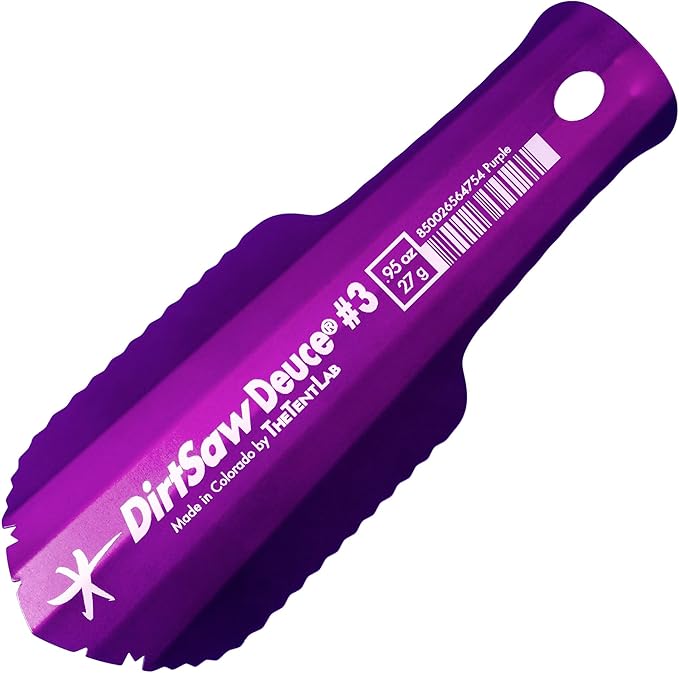 DirtSaw® Deuce #3 - .97 oz Ultralight Backpacking Trowel, Color: madeinUS–Purple