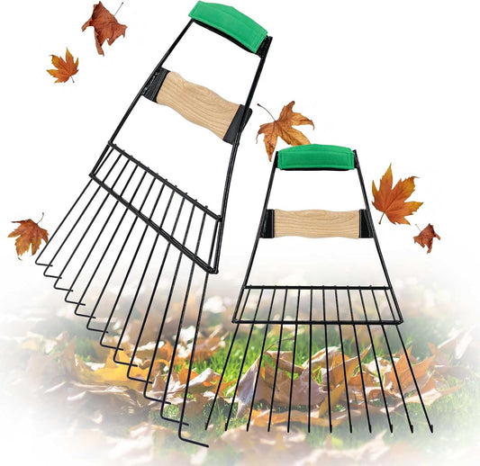 Steel Leaf Scoops, Hand Rakes for Picking Up Leaves, Sturdy Garden Large Leaf Grabber Leaf Rake for Picking up Leaves, Collect Garbage and More