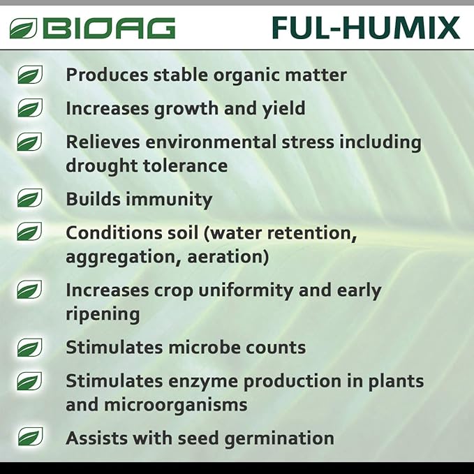 Ful-Humix Organic Humic Acid Soil Dry Amendment, Increases Yield, Nutrient Uptake for All Plants, Lawn (1 kg)