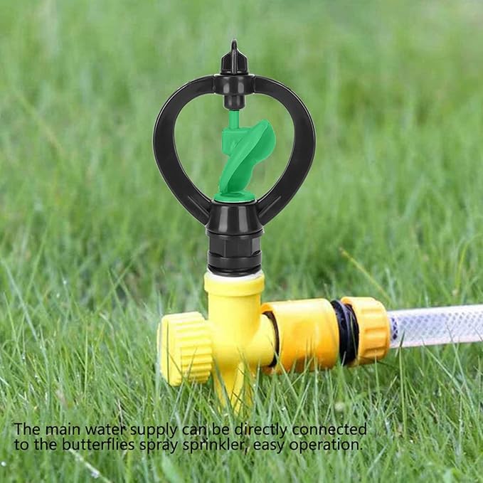 HEEPDD 10Pcs Irrigation Spray Nozzles, G1/2in Impeller Butterfly Nozzles 360 Degree Automatic Rotation Sprinkler Heads for Agricultural Irrigation