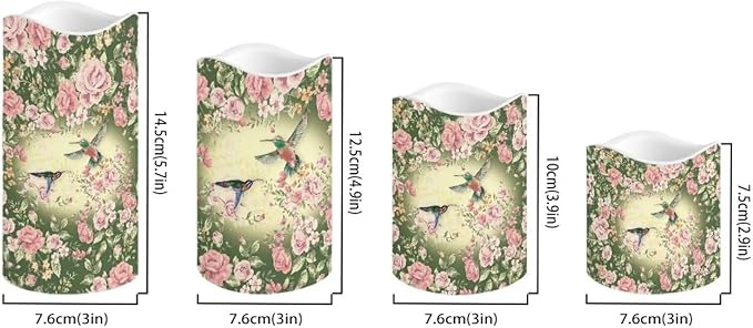 Ystardream Fortune Hummingbird Flameless Candles Battery Powered with Multicolor Timer Remote Control Everlasting Fake Candles for Party Garden Indoor Outdoor Coastal Decors