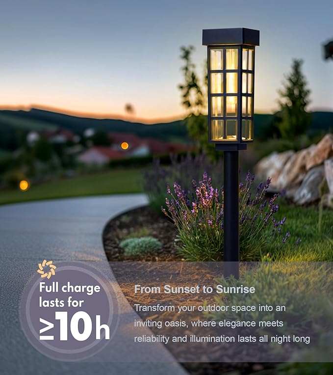 PASAMIC Solar Pathway Lights Outdoor8 Pack Solar Pathway Lights, LED Solar Lights Outdoor, IP65 Waterproof Outdoor Solar, Landscape Lighting for Patio Driveway Decor, Transparent
