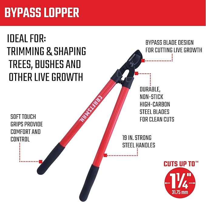 CRAFTSMAN CMXMKIT0170 Tree & Shrub Pruning Set with Bypass Pruning Shears, Bypass Lopper and Folding Pruning Saw