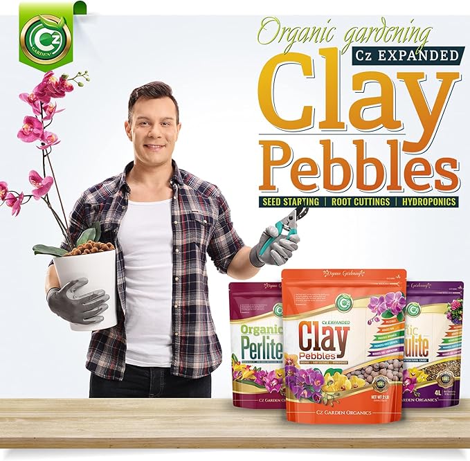Expanded Clay Pebbles LECA Grow Media for Plants, Orchids, DWC Hydroponics, Aquaponics, Aquaculture Garden Soil Additive Conditioner Amendment Ceramsite Aggregate Cz Garden