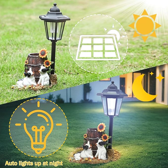 Solar Garden Outdoor Decor Statues Couple Pigs on Date with Light,Outside-Outdoor Decorations Sculptures for Patio Yard Lawn Walkway Ornaments Clearance Gifts for Mom Grandma Birthday