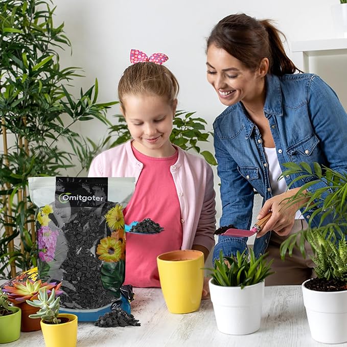 Horticultural Charcoal 4qt for Plants, Actived Charcoal Terrarium Supplies, Suitable for Indoor Plants, Succulent, Orchid, Cactus, Bonsai