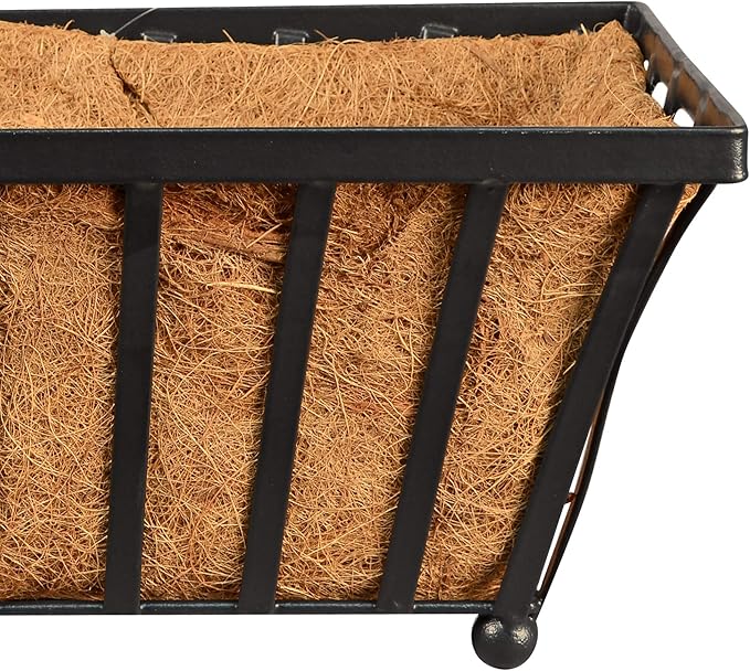 Arcadia Garden Products CB49 Solstice Series Rectangle Planter 22", Black