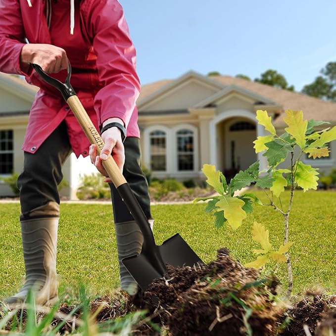 Shovel,Spade Shovels for Digging Gardening Planting Trenching,Metal Shovel with D Handel for Sand Beach Dirt,41inches Short Shovel