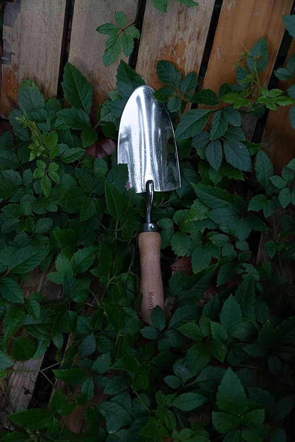 Rooty Gardening Tool Set 3 Pieces Stainless Steel Heavy Duty Gardening Kit Includes 2 Sizes of Hand Trowels and Cultivator Easy for Garden Cultivating Soil Lossening Transplanting Digging