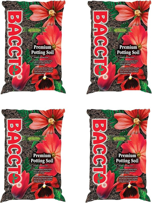 1225 Baccto Premium Potting Soil, 25-Pound (Four Pack)