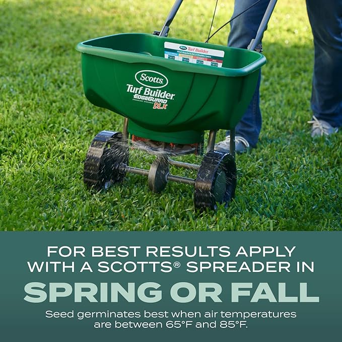 Scotts Turf Builder Grass Seed Dense Shade Mix with Fertilizer and Soil Improver, Grows With Little Sunlight, 5.6 lbs.
