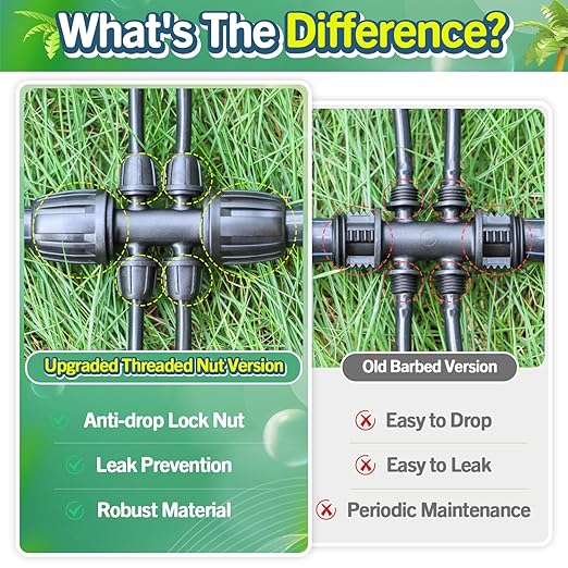 12 Pack 1/2 Inch(1/2" ID x 0.65" OD) To 1/4 Inch Drip Irrigation Fitting, Anti-drop 16mm 1/2" Drip Line to 1/4" Drip Tubing Six-Way Adapter for Garden Irrigation System Connection