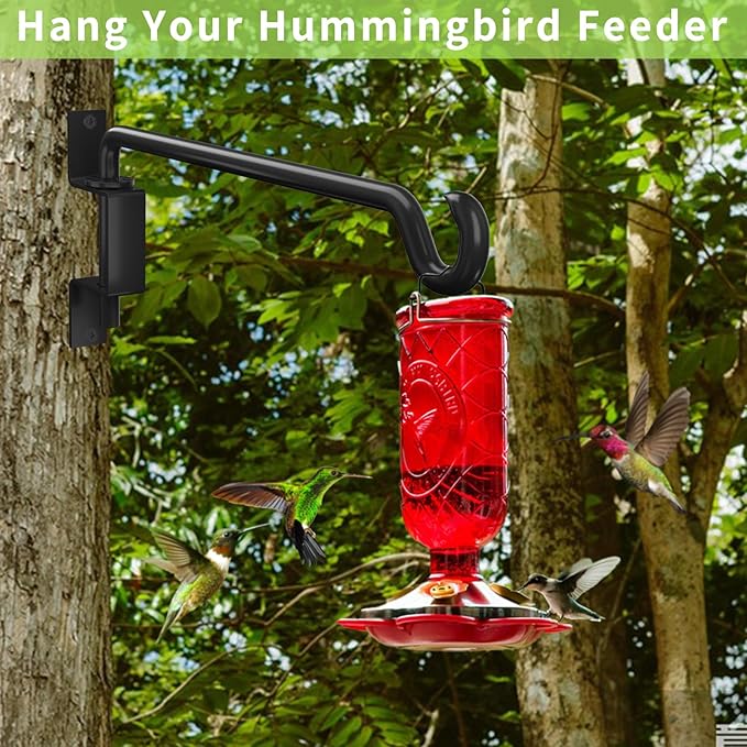 16 Inch 2 Pack Plant Hanger,Plant Hangers Outdoor,Plant Wall Hanger,Plant Hooks for Hanging Baskets,Plant Hooks for Wall,Bird Feeder Hanger,Bird Feeder Hangers for Outside,45°~180° Swivel Plant Hanger