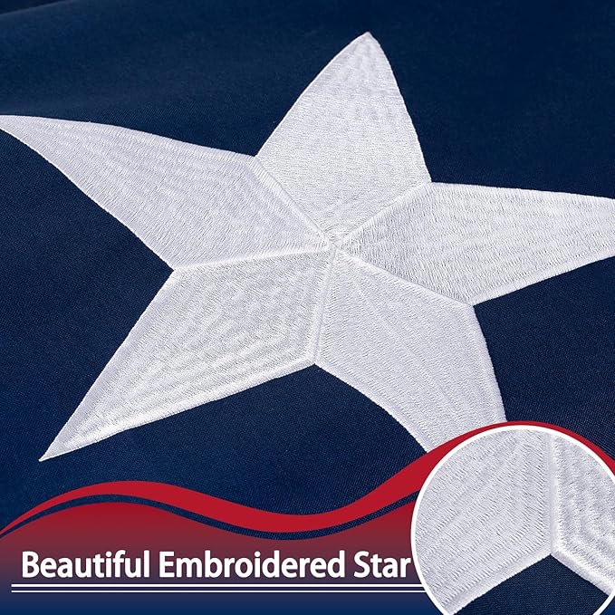 Texas Flag 6x10 ft Deluxe Super Tough Series, Heavy Duty Spun Polyester, All Weather TX Flag High Wind with Embroidered Stars, 3 Brass Grommets, Sewn Stripes, Durable Texas Flags Outdoor Outside