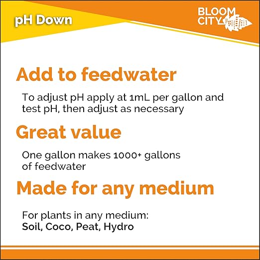 Bloom City Professional pH Down Liquid Fertilizer, Gallon (128 oz)