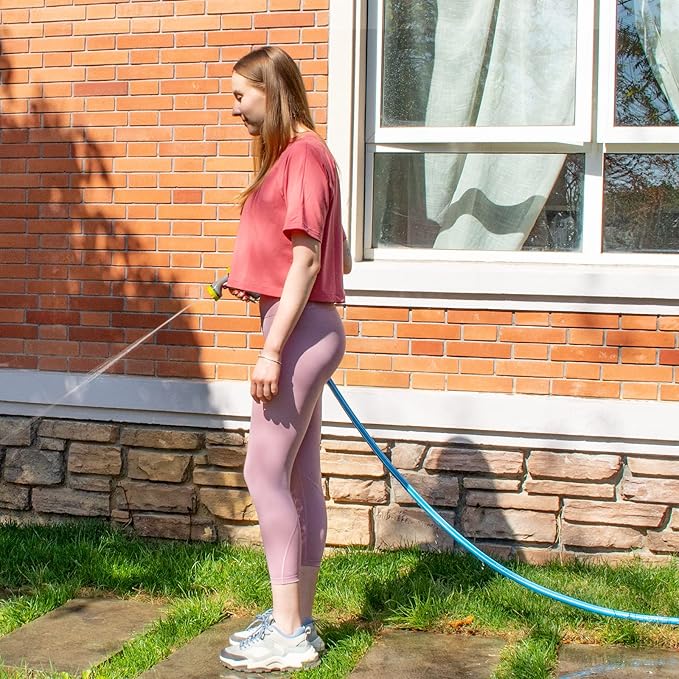 Fevone Garden Hose 50 ft, Heavy Duty Water Hose, Hybrid Polymer, Kink Resistance, Lightweight, Flexibility, Durability, Leak Free, Aluminum Fittings, 3/4" GHT, 5/8" ID, 600 Psi, Drinking Water Safe